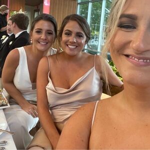 Jenny Yoo Sylvie gown, luxe satin, color Prosecco worn once size 12